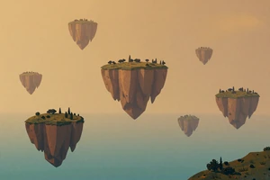 Aethon Rising: An indie exploration game with floating islands and golden painterly landscapes
