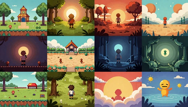 Indie Signal System collection: Diverse collage of indie game environments including pixel art and hand-drawn worlds